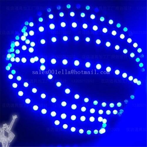New Bule Color LED Luminous Growing Light Up Halloween Helmet Robot Helmet Can Change Colors /Bar/KTV LED Robot Suits Headwear