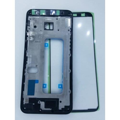 For Samsung Galaxy J4 Core J410F J410G J410 Original Phone Housing Frame New LCD Plate Front Panel Bezel + Adhesive