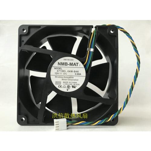 Original 1 2038 4715kl-04w-b46 DC12V 0.90a 12cm PWM large air volume fan