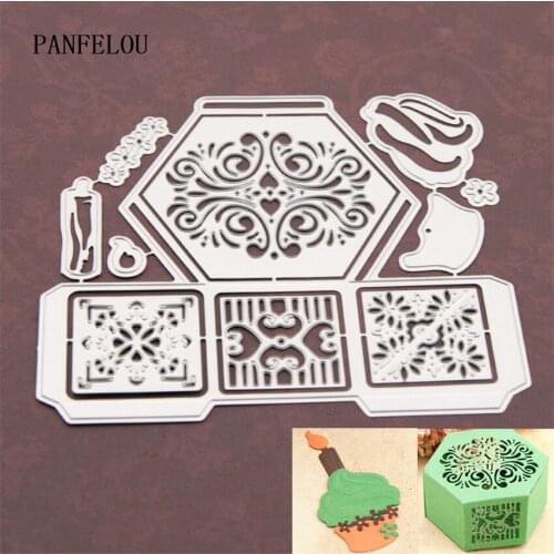 PANFELOU 12.3x11.3cm Candy box metal craft Carbon Steel Cutter paper die cutting dies Scrapbooking/DIY Embossing cards