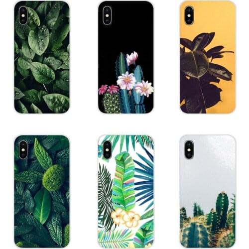 Transparent Soft Cases Cover For Xiaomi Redmi 4A S2 Note 3 3S 4 4X 5 Plus 6 7 6A Pro Pocophone F1 Nature Palm tree Leaves Cactus