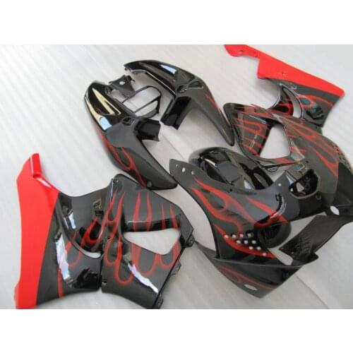 Hot Sales,motorcycle fairings For pe CBR900RR 919 98 99 CBR900 RR 1998 1999 CBR900 Red flames black Motorcycle Fairings ST66