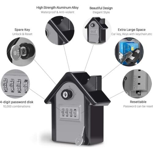 Key Storage Secret Box 4 Digit Combination Password Security Code Lock No Key Home Key Safe Box caja fuerte portatil 2021 New