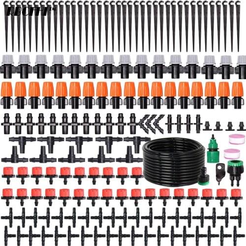 5M-25M Outdoor 1/4" Hose Garden Misting Saving Irrigation System Spray Watering Kit Adjustable Atomizing Nozzle Patio Greenhouse