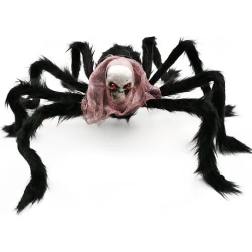 Scary Skull Plush Spider Toys Haunted House Festival Jokes Toy Furry Simulation Spider Props Bar Party Halloween Decorations