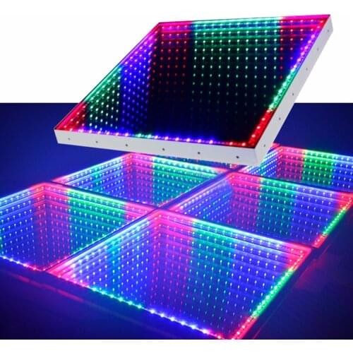 Super Fast Install LED Dance Floor Portable 3D Spark Abyss Stage Panel 500*500mm Infinite Mirror