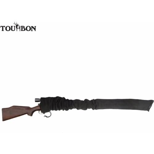 Tourbon Hunting Gun Accessories Silicone Treated Rifle Knit Gun Firearm Socks Shotgun Cover Gun Protector Black for Shooting