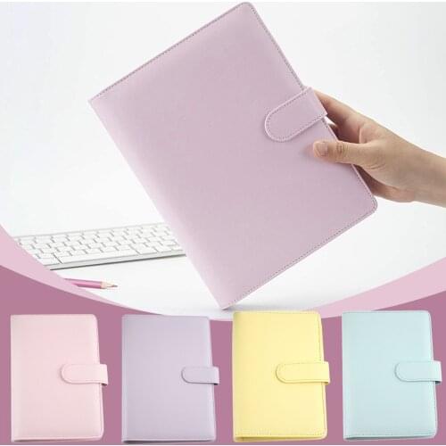 Solid Color Pu Leather-proof A5 Notebook Diary Schedule Schedule Diary Journal Binder School Supplies Macaron Notebook Notebook