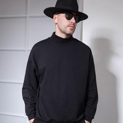 Turtleneck bat shirt plus velvet thick winter models spring and autumn thin models bat long-sleeved European and American mens