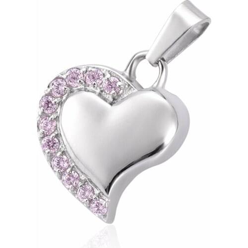 Jewelry For Ashes Crystal Heart Cremation Urn Pendant Stainless Steel Keepsake Urns Necklace Pet Dog Memorials Gift for Women