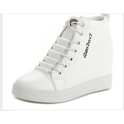 Womens autumn casual shoes spring thick bottom wedge female sports shoes interior sports increase ladies studentshoes size35-36