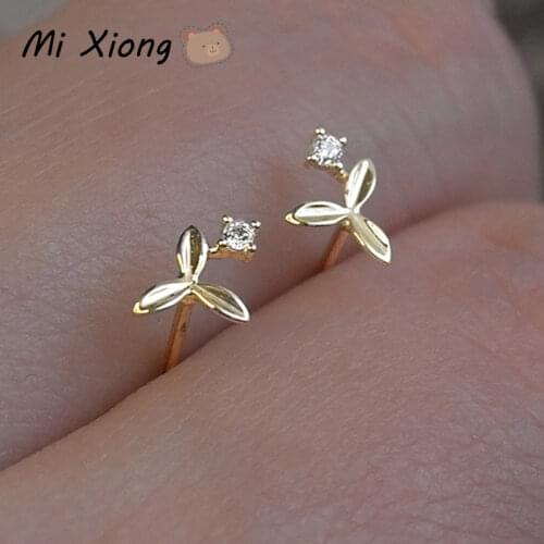 Mi Xiong 925 Sterling Silver Earrings for Women Luxury Zircon Dainty Flower Earrings Fashion Fine Jewelry Studs Crystal Classic