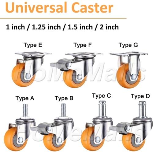 2/4pcs Swivel Furniture Casters Wheels With Locks Heavy Duty Quiet Nylon Castor Wheel For Storage Cart Workbench or Trolley