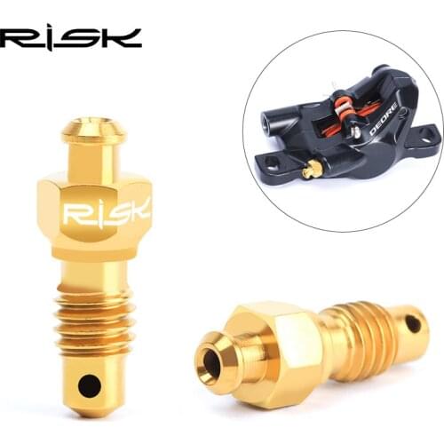 2pcs RISK Titanium Hydraulic Disc Exhaust Bolt For Mountain Bike 2 Colors Bicycle Brake Clip Filling Oil Screws 1.74g