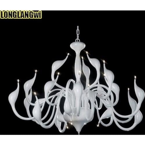 24 heads Art Deco European Candle LED Swan Chandeliers Bedroom Living Room Modern Decoration Swan light