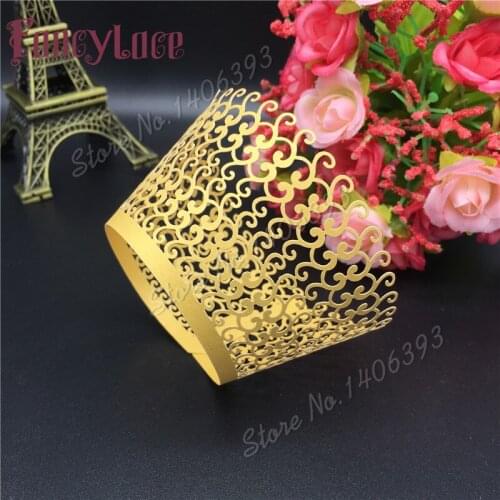 24pcs/lot New Arrival Multicolor Creative Vine Lace Laser Cut Cupcake Wrapper Liner Baking Cup Muffin For Wedding Birthday Party