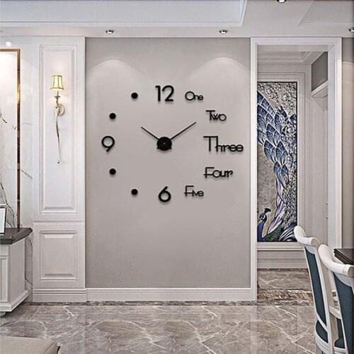 3D wall clock mirror wall sticker creative DIY wall clock pointer and digital simple clock mute removable art sticker home decor