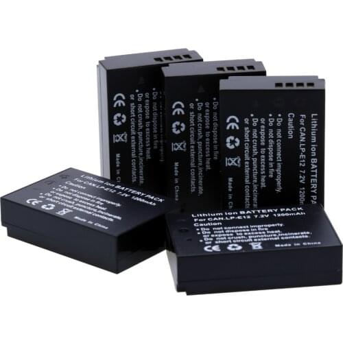 5Pcs 7.2V 1200mAh LP-E12 LPE12 LP E12 Rechargeble Camera batteries for Canon EOS M M2 100D EOSM EOSM2 EOS100D