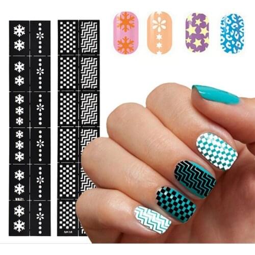 5Types 1PcNail Sticker Mandala Tropical Leaf 3D Nail Sticker Geometry Adhesive Nail Decals Foil Design Hot Sale