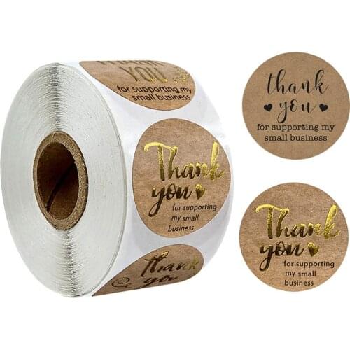 500Pcs Round Thank You for Supporting My Small Business Stickers seal label Christmas Sticker Decoration Stationery Sticker