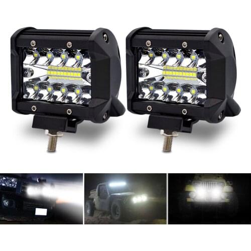 60W 4INCH 20LED Waterproof IP67 Work Light LED Light Bars Spot Flood Beam for Work Driving Offroad Boat Car Tractor Truck