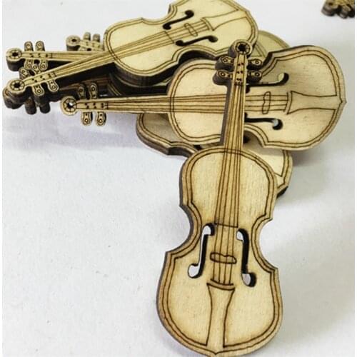 75*27*4MM Guitar Die Cutting Wood Slices Hanging Wall Wooden Decoration Crafts Accessories Diy Guitar Pattern Supplies