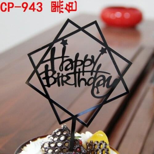 Ynaayu 1pcs Acrylic Cake Topper Birthday Cupcake Toppers Insert Card Round Cake Topppers For Birthday Party Decorate