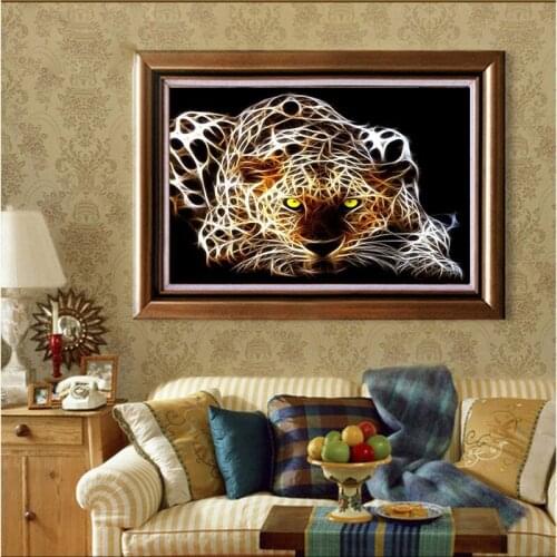Diamond Embroidery Diy Diamond Painting Cross Stitch Kits Diamond Mosaic Leopard Full Square Diamond Embroidery AD059