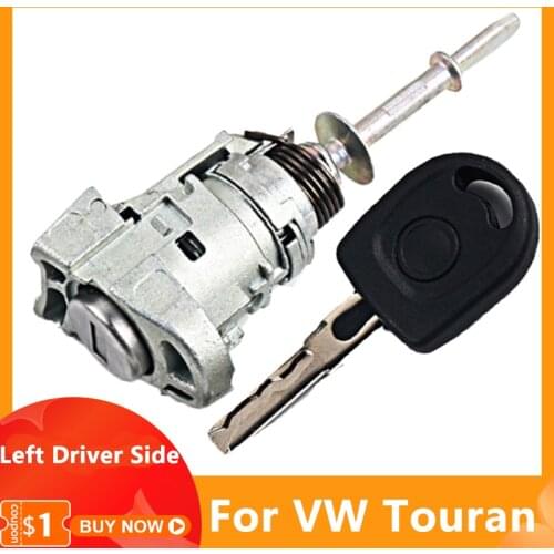 Car Accessories Front Left Driver Side Door Lock Cylinder Set With 1 Key For VW Touran Locksmith Tool