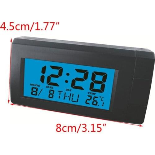 Car Thermometer With Backlight​ Function Digital Clock Car Indoor Temperature T8WF