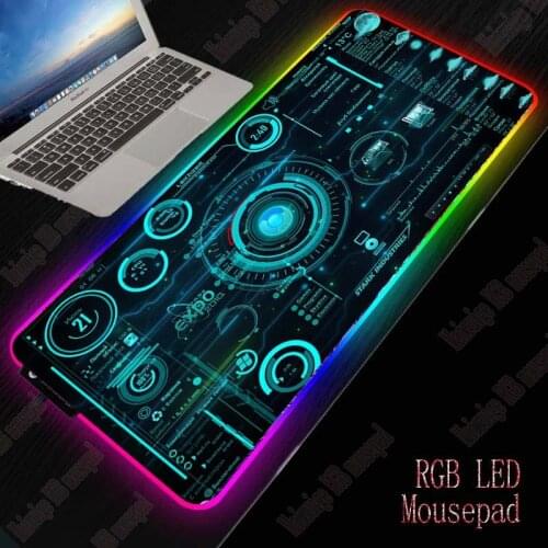 Mairuige Cool Line Abstract Gaming RGB Large Mouse Pad Gamer Big Mouse Mat Computer Mousepad Led Backlight Keyboard Desk Mat