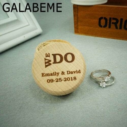 Galabeme WE DO Personalized Rustic Ring Bearer Box Custom Wedding Ring Box Rustic Wedding Ring Bearer Pillow Box