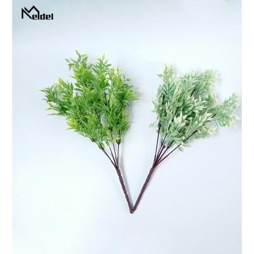 Meldel Artificial Green Simulation Grass Plant Decoration Plastic Plants Table Home Arranging DIY Decor Plants for Wedding Party