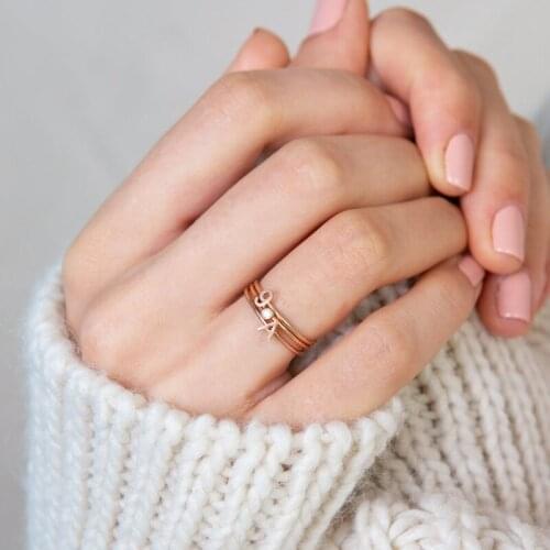 Exquisite initial ring • Customized letter ring in stainless steel, gold and rose gold • Bridesmaid’s gift • Mother’s gift