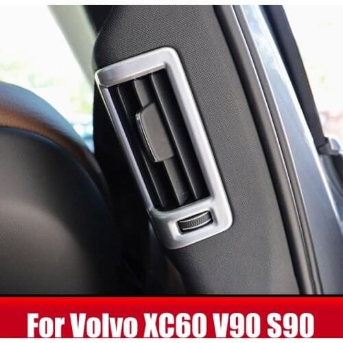 For Volvo XC60 XC90 V90 S90 Chrome Car Styling B-Pillar Rear Air Conditioning Outlet Frame Decoration Sticker Trim accessories