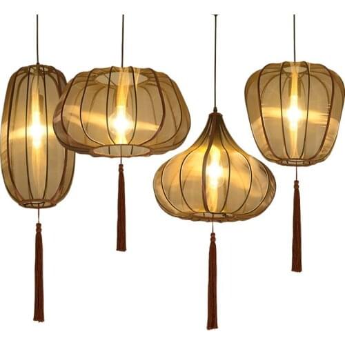 Chinese Hand Solid Lanterns Restaurant Pendant Light Balcony Corridor Hanging Lamp Pastoral Hallway Bedroom Pendant Lamps