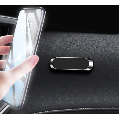 Mini Strip Shape Magnetic Car Phone Holder Stand For iPhone Samsung Xiaomi wall metal Magnet GPS Car Mount Dashboard