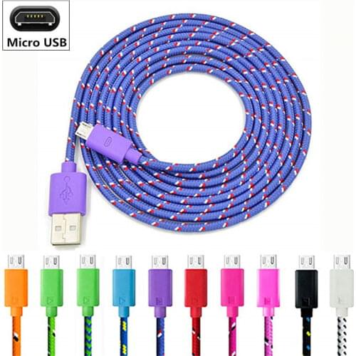 Metal Plug Nylon Micro USB Charger Cable for Nubia Z9 Mini Z11 V18 N3 Data Wire for Motorola Moto E5 Play G6 G4 Plus X2 Wire