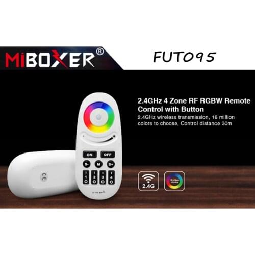 Miboxer FUT095 2.4GHz 4 Zone RF RGBW Remote Wireless Touch Screen LED Remote Controller Dimmer LED Bulb or LED Strip Light Tape