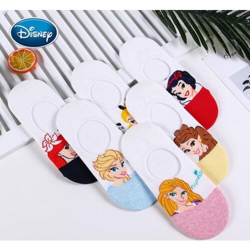 Disney princess cartoon boat socks spring and summer ladies boat socks sweet non-slip shallow mouth socks women