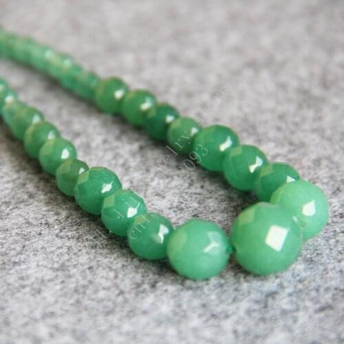 T8297 New 6-14mm Faceted Green Necklace,Fashion charming women jewelry wholesale