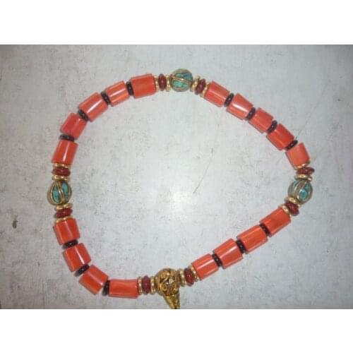 Rare old dynasty bead of QingDynastys officials , red coral necklace, free shipping