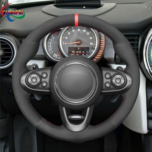DIY Non-slip Black Suede Car Steering Wheel Cover For Mini (HatchbackMini) JCW Clubman JCW Convertible JCW Countryman JCW