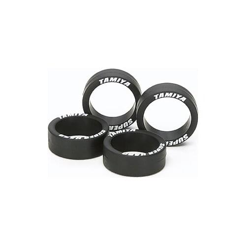 4pcs Super Hard Low-profile Tire Black 95323 Middle Diameter Tires for Tamiya Mini 4WD Car Model