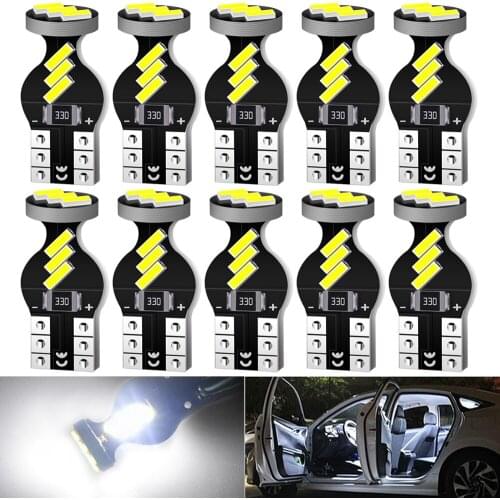 10X T10 W5W Signal Lamp Led Canbus bulbs Super Bright 9SMD 4014 Chips 194 168 led Car Interior Lights Plate Reading Lamp White