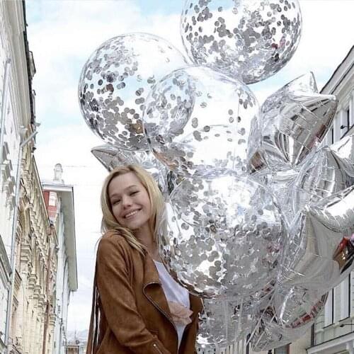 Birthday Wedding Party Decoration Transparent Helium Bobo Balloons Party Favors Christmas Decor Balloon filled colorful sequins