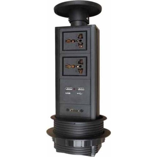 Pulling Retractable Pop Up Tabletop Socket 2 Universal Power Outlets +2 USB Charger +1 HDMI Power Socket For Kitchen Office