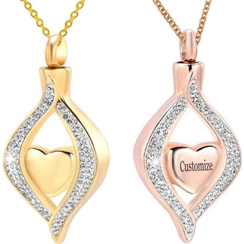 Stainless Steel Cremation Jewelry for Ashes The Eye of My Heart Engravable Keepsake Memorial Jewelry for Urn Necklace Pendant