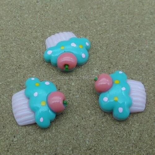 1pcs/lot resin flat back little light green apple cake 18mm Cabochons Hair Bow Center Card Frame Making Craft DIY B011-10