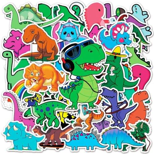 10/30/50pcs/pack Cute Cartoon Dinosaur Stickers Aesthetic Guitar Laptop Phone Skateboard Graffiti Waterproof Classic Sticker